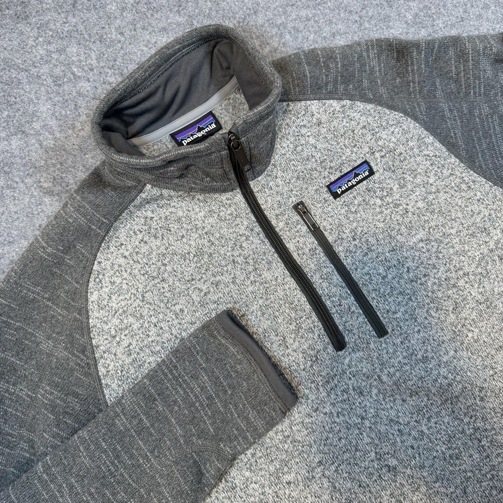 Patagonia Pullover Mens Medium Gray Better Sweater 1/4 Zip Fleece Long Sleeve